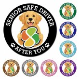 カーサイン 高齢者マーク SENIOR SAFE DRIVER ゴールデンレトリバー マグネット 強力 直径13cm 肉球 日本製 車 ステッカー