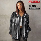 FUBU フブ ベースボールシャツ メンズ レディース fam-62714 長袖 ストライプ ユニフォーム ゲームシャツ アップリケ 刺繍 ロゴ オーバーサイズ ストリート ヒップホップ ダンス カジュアル トップス M L XL XXL 2026FW Karlas