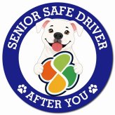 カーサイン 高齢者マーク SENIOR SAFE DRIVER ピットブル マグネット 強力 直径13cm 肉球 日本製 車 ステッカー