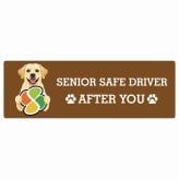 カーサイン 高齢者マーク SENIOR SAFE DRIVER ラブラドールレトリバー ステッカー シール 長方形 15x5cm 肉球 日本製 車