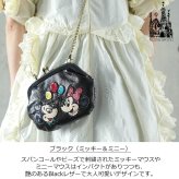 ディズニー 刺繍がま口ショルダーバッグ SHO3741 SHO3670 送料無料 ミッキー ミニー おしゃれキャット マリー  ベルリオーズ トゥルーズ バッグ 財布 ショルダーバッグ ポーチ 刺繍 ビーズ ハナカラクサ ブラック