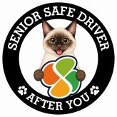 カーサイン 高齢者マーク SENIOR SAFE DRIVER シャム ステッカー シール 直径13cm 肉球 日本製 車