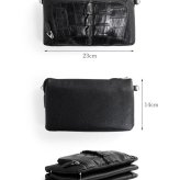 お財布ポシェット 牛革 クロコダイル レディース ショルダーバッグ レディース 小さめ ホーンバッグ 3WAY ミニバッグ ポシェット 斜め掛け 本革 ワニ革 レザー 大人 クラッチバッグ 革 小さいバッグ お財布ショルダー ギフト プレゼント 4FA (06001330r)
