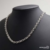 ペーパーチェーンネックレス 六字真言 小粒 ストーンネックレス 燻し アンティーク シルバー 50cm 60cm ホワイトメタル 梵字 細身 二重ロック キラキラ 煌めく 高級感 重厚感 かっこいい メンズ 男性