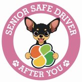 カーサイン 高齢者マーク SENIOR SAFE DRIVER スムースコートチワワ ステッカー シール 直径13cm 肉球 日本製 車