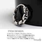ステンレス アンカーチェーンピアス フープピアス 燻し シンプル シルバー 錨 アンティーク メタリック プチプラ 片耳1点 つけっぱなしok メンズ 男性 金属アレルギー対応 イヤリング