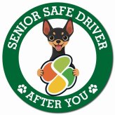 カーサイン 高齢者マーク SENIOR SAFE DRIVER ミニチュアピンシャー マグネット 強力 直径13cm 肉球 日本製 車 ステッカー