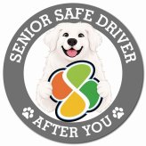 カーサイン 高齢者マーク SENIOR SAFE DRIVER グレートピレニーズ マグネット 強力 直径13cm 肉球 日本製 車 ステッカー