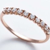 指輪 エタニティリング K10 ピンクゴールド ダイヤ 0.2ct ハーフエタニティ 10石 13号 レディース アクセサリー ジュエリー 華奢 重ね付け プレゼント ギフト