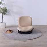 高座椅子 カム 回転式 リクライニング 完成品 360度回転 ブラック・ベージュ W52×D58~92×H52cm座面高15cm 座椅子 リクライニングチェア パーソナルチェア 肘付き ブラック ベージュ おしゃれ