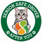 カーサイン 高齢者マーク SENIOR SAFE DRIVER アメリカンショートヘア マグネット 強力 直径13cm 肉球 日本製 車 ステッカー