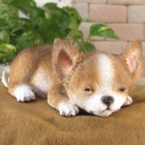 犬　置物 リアル　ウトウト・ねむねむ　チワワ　いぬ　動物オブジェ　ガーデン　オーナメント　店舗　カウンター　装飾　オブジェ　インテリア　玄関先　庭　犬好きさん人気ギフト　動物人気ギフト　クリスマスプレゼント　お誕生日祝い　母の日人気　父の日人気　敬老の日人気