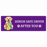 カーサイン 高齢者マーク SENIOR SAFE DRIVER ラブラドールレトリバー ステッカー シール 長方形 20x6.7cm 肉球 日本製 車