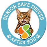 カーサイン 高齢者マーク SENIOR SAFE DRIVER トイガー マグネット 強力 直径13cm 肉球 日本製 車 ステッカー