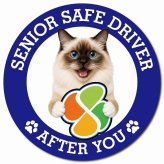 カーサイン 高齢者マーク SENIOR SAFE DRIVER バーマン マグネット 強力 直径13cm 肉球 日本製 車 ステッカー