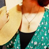 ハワイアンジュエリー ネックレス ステンレス フェザー 羽 スクロール ゴールド シルバー 金属アレルギー チェーン付き サージカルステンレス つけっぱなしOK プレゼント ペア