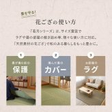 夏ラグ 夏用カーペット い草カーペット 裏貼り 若月 約191×191cm 本間 2畳 2帖 敷き詰め 柄上敷き 花ござ い草ラグ 和モダン 市松模様