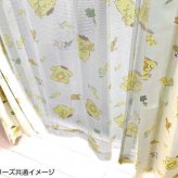 ポムポムプリン レースカーテン 2枚組 100×176cm キャラクター グッズ 子供部屋 リビング 窓辺 洗える ウォッシャブル 可愛い サンリオ デザイン インテリア おしゃれ サンリオ正規ライセンス品