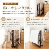Waltz/ワルツ 木製棚付き 収納式 リクライニングベッド シングル コンセント付き 手動タイプ シングルベッド　送料無料