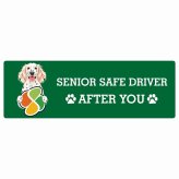カーサイン 高齢者マーク SENIOR SAFE DRIVER イングリッシュセター ステッカー シール 長方形 20x6.7cm 肉球 日本製 車