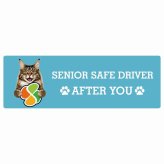 カーサイン 高齢者マーク SENIOR SAFE DRIVER メインクーン ステッカー シール 長方形 15x5cm 肉球 日本製 車