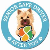 カーサイン 高齢者マーク SENIOR SAFE DRIVER ノーリッチテリア マグネット 強力 直径13cm 肉球 日本製 車 ステッカー