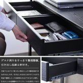 デスク チェア パソコン 収納 コンセント usb スマホ充電 引き出し 110cm幅 奥行45cm オフィス テレワーク 机 引き出し付き 勉強机 学習 省スペース スリム おしゃれ シンプル 北欧 ブラック iw-278