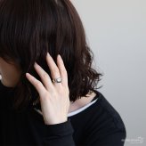 ステンレス 星空のリング 2カラー 月形甲丸 18KGP ゴールド gold シルバー スパークル オープンリング フリーサイズ レディース 女性 指輪 金属アレルギー対応