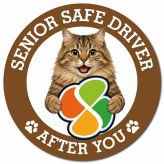 カーサイン 高齢者マーク SENIOR SAFE DRIVER サイベリアン マグネット 強力 直径13cm 肉球 日本製 車 ステッカー