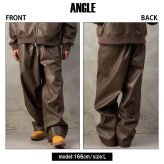FUBU フブ レザーパンツ メンズ レディース fam-62500 フェイクレザー イージーパンツ ワイドパンツ バギーパンツ 合皮 ルーズシルエット ストリート ヒップホップ ダンス カジュアル ボトムス M L XL XXL 2026FW Karlas