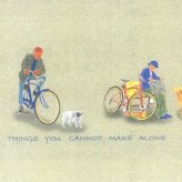 人と犬と自転車柄 長袖シャツ 【大切なものは、いつもそばにいる。】｜綿100%・日本製｜ 62908