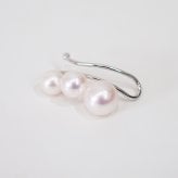 ［pearl625］片耳用 あこや真珠 5.5mm - 7.5mm 3連 ホワイトピンク イヤーカフ SV925