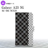 Galaxy A23 GalaxyA23 手帳型スマホケース カバー タータン ドット 黒 2022年 10月発売 nk-004s-a23-dr1535