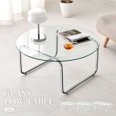 センターテーブル ガラステーブル 丸型 円形 ローテーブル ガラス天板 天板厚み8mm 強化ガラス 幅80×80cm スチール脚 食事 パソコン コンパクト お洒落 可愛い ワンルーム 一人暮らし シンプル くつろぎ 快適 北欧 モダン 新生活
