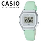 箱なし 希少デザイン カシオ 腕時計 レディース ミントグリーン シルバー CASIO 海外モデル デジタル チプカシ レトロ パステル レザーベルト 軽量 アラーム ストップウォッチ プレゼント ギフト 成人 卒業 入学