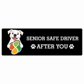 カーサイン 高齢者マーク SENIOR SAFE DRIVER ピットブル ステッカー シール 長方形 15x5cm 肉球 日本製 車
