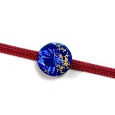 「金粉入り」東京切子帯留め　瑞光菊　～ずいこうぎく～　青