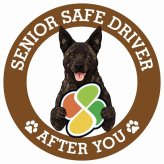 カーサイン 高齢者マーク SENIOR SAFE DRIVER 甲斐犬 ステッカー シール 直径13cm 肉球 日本製 車