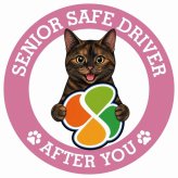 カーサイン 高齢者マーク SENIOR SAFE DRIVER サビ（べっ甲） ステッカー シール 直径13cm 肉球 日本製 車