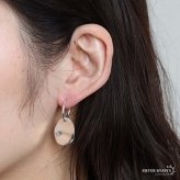 シルバー925 タタキ フープピアス プレート チャーム 大ぶりピアス ドロップピアス スタッドピアス ゴールド 18KGP シルバー 大きめ ゆがみ 揺れる メタル 両耳2点 レディース 女性 金属アレルギー対応 イヤリング