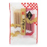 紅白ごぼう 梅酢味 かつおだし味 1袋各40g 二色セット おせち 国産 乳酸発酵 ごぼう漬け ごぼう漬物 上沖産業 梅酢 お節料理 お正月 迎春 紅白 牛蒡 メール便 送料無料 MAEDAYA
