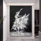 【手描き/受注生産】手描き 油絵 額入り アートパネル アートボード モダン 抽象画 60×80 大型 おしゃれ アートフレーム モノトーン 白黒 インテリア 壁掛け 玄関 リビング 絵画 yk1168