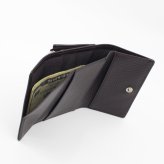 モンテスピガ　monte SPIGA　三つ折り財布　コンパクト財布　MOSMSP501DBR　ダークブラウン　濃茶　シュリンクレザー　牛革　トライフォード ウォレット