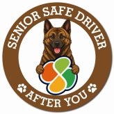 カーサイン 高齢者マーク SENIOR SAFE DRIVER 琉球犬 マグネット 強力 直径13cm 肉球 日本製 車 ステッカー