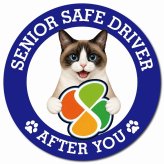 カーサイン 高齢者マーク SENIOR SAFE DRIVER スノーシュー マグネット 強力 直径13cm 肉球 日本製 車 ステッカー