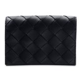 ボッテガヴェネタ BOTTEGA VENETA カードケース 名刺入れ メンズ レディース イントレチャート 本革 レザー ブラック 黒 スナップボタン ビジネスカードケース 667141 V3UH2 8425