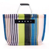 マルニ MARNI トートバッグ マルニマーケット フラワーカフェ ストライプバッグ ミレー SHMHR08A01 TN296 STV35 メッシュ レディース 大容量 軽量 ブランド 新品 ギフト プレゼント