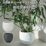 鉢カバー おしゃれ 大型 17号 13号 多面体 ジオメトリック 丸 ラウンド マット セメント KONTON ポリゴナル ラウンド ファイバーセメント 軽量 底穴なし 屋内 室内 M L マット白 マット灰 観葉植物 シンボルツリー 北欧 モダン ナチュラル インテリア