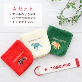 ハンカチ タオルハンカチ ネームタグ 名入れ 子供 刺繍 今治 ギフト セット プレゼント オリジナル 名前入り 女の子 男の子 恐竜 植物 花 入学 入園 保育園 小学校 学校 通学 通園 綿100% 3枚セット ラッピング 当日出荷