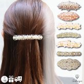 バレッタ パール ヘアアクセサリー  卒園式 入園式 卒業式 入学式 結婚式 リボン ビジュー フラワー 髪飾り ヘッドドレス パーティー 冠婚葬祭 フォーマル  レディース 金具 キラキラ 痛くない ショート 綺麗目 かわいいパーティ おすすめ 人気 送料無料 